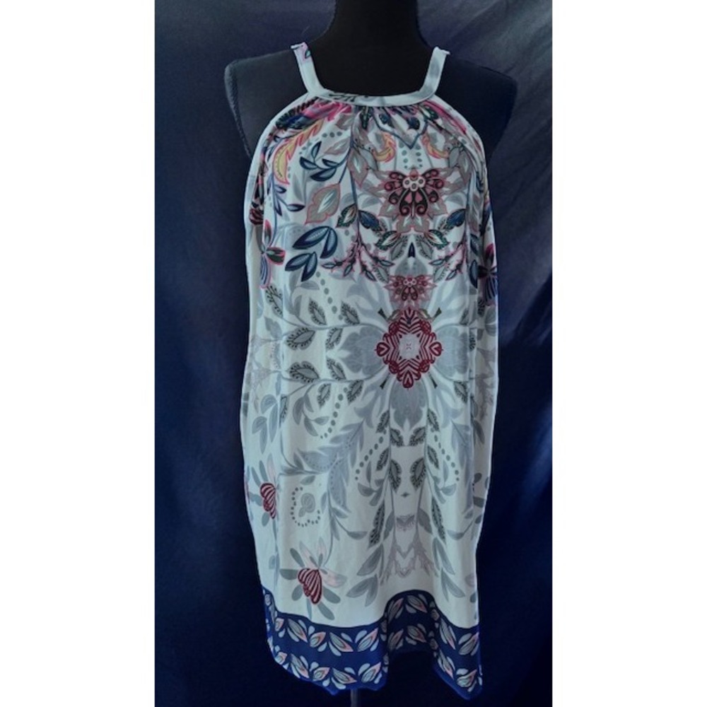 Loveu.Dear Womens 2XL Boho Floral Paisley Halter Neck Tank Top Pink White